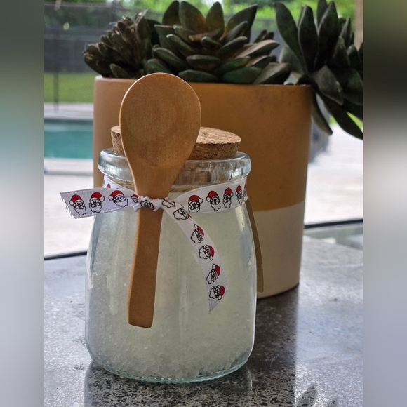 One Homemade Salt Scrub With Holiday Ribbon - Picture 3 of 6